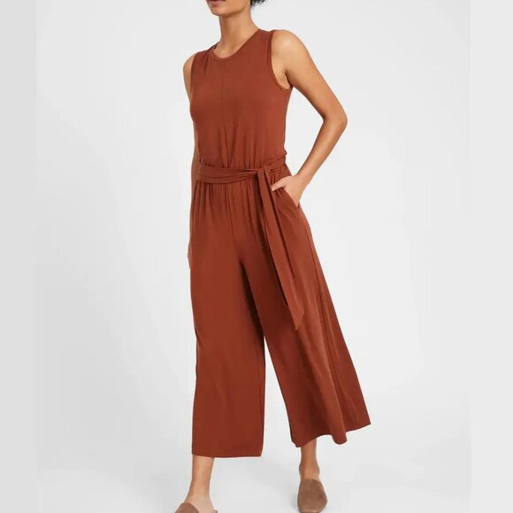 Banana Republic Petite Sandwash Cropped Wide-Leg Jumpsuit - Picture 2 of 4